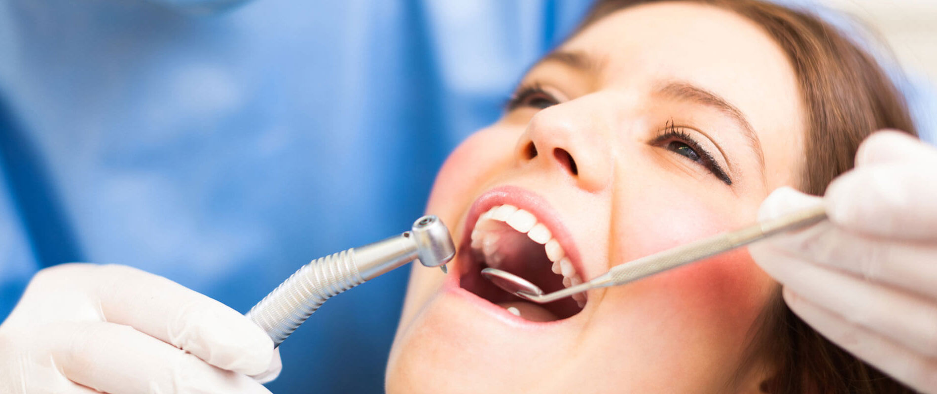 Woman receiving dental work